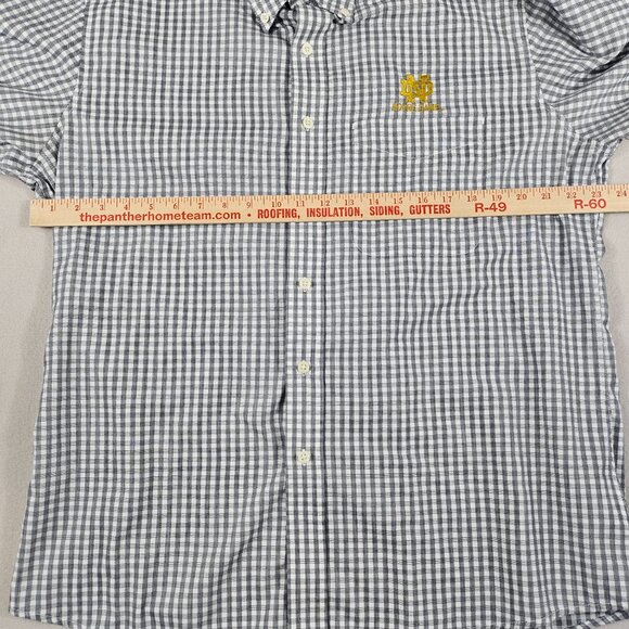 Antigua Shirt Mens XL Notre Dame Button Down Long Sleeve Gold ND Embroidery - Picture 5 of 10